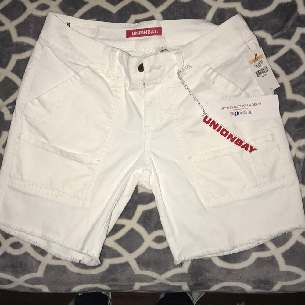 Brand new never work white thigh high shorts